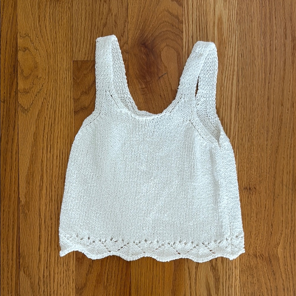 White Knit Sleeveless Top